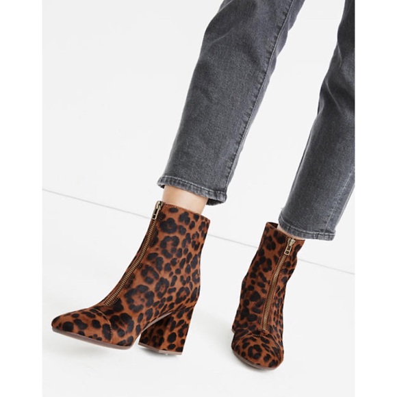 Madewell Shoes - Madewell Amalia Zip Leopard Calf Hair Boot NWT